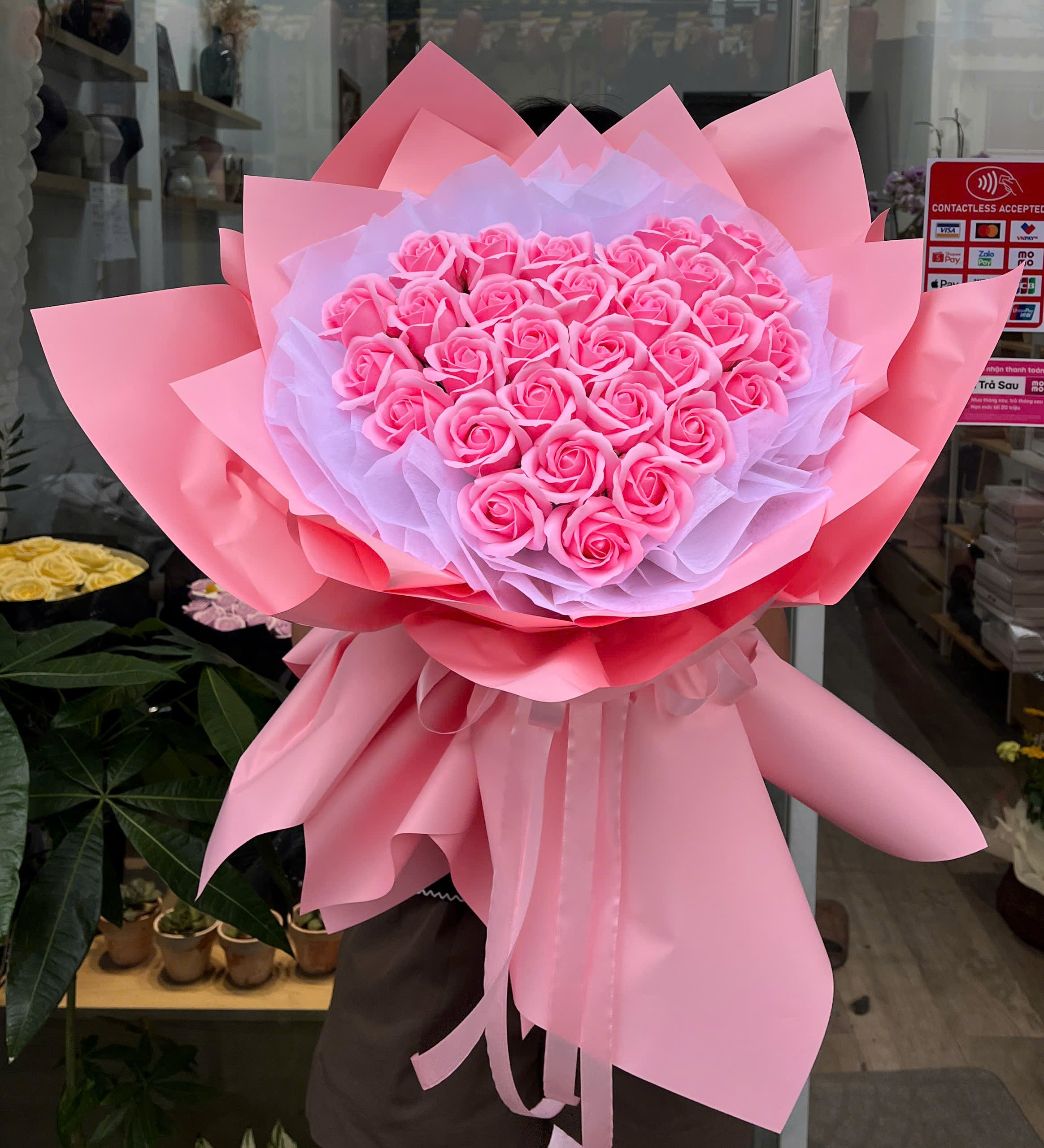  Bó Hoa Sáp Tim Hồng Ngọt Ngào - HST85 