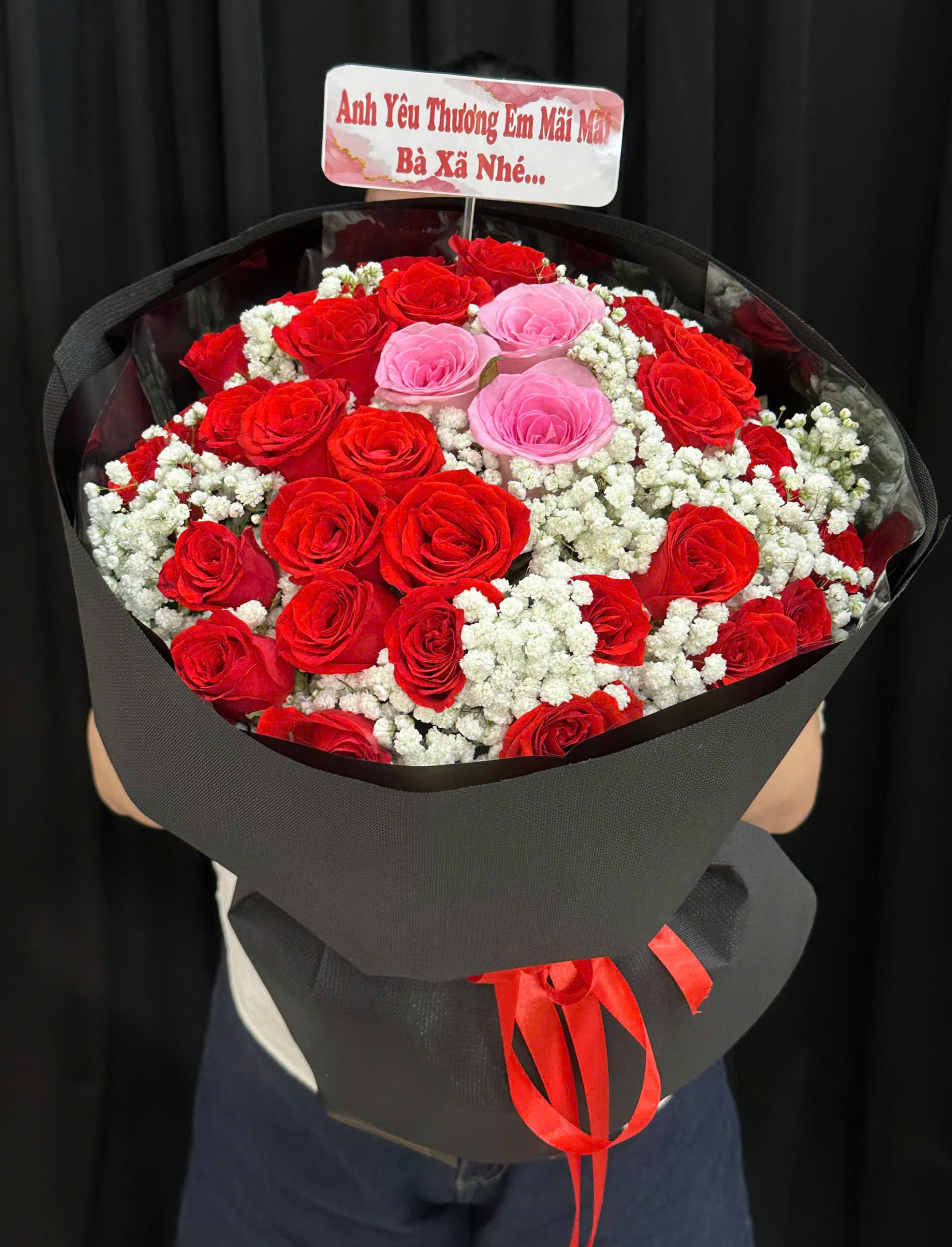 :  花束 粉 Tâm Rực Lửa - HBT144 