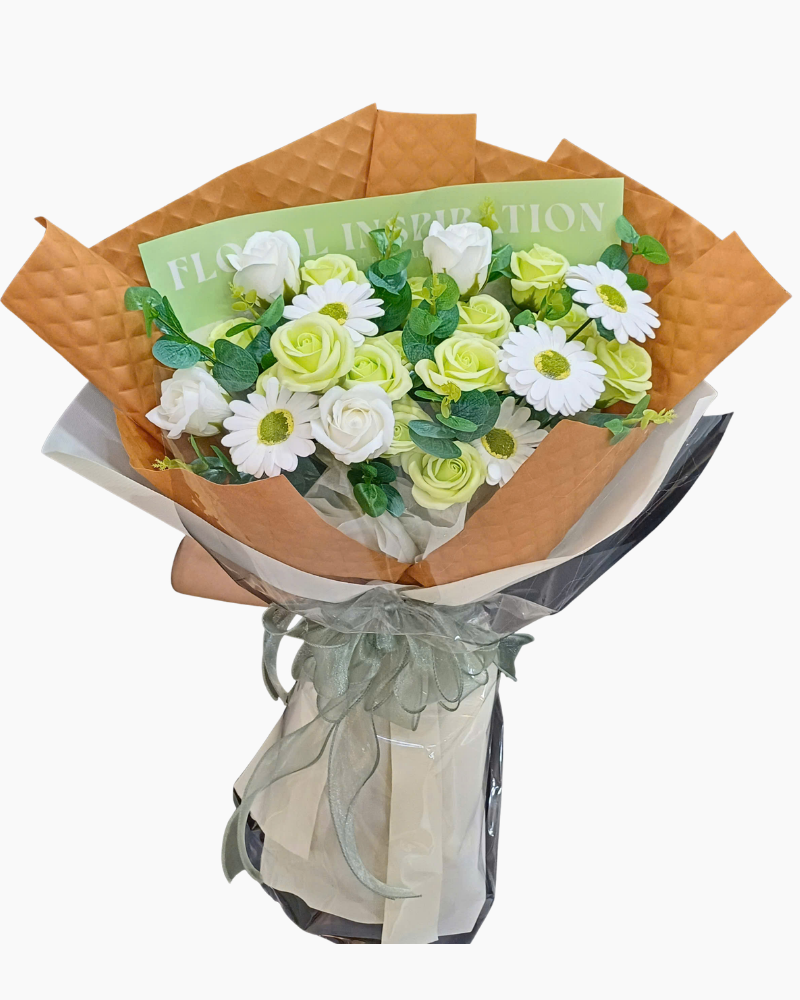 : Bó Soap Flowers Sắc Xanh Tươi Mát - HST79 | Flosa