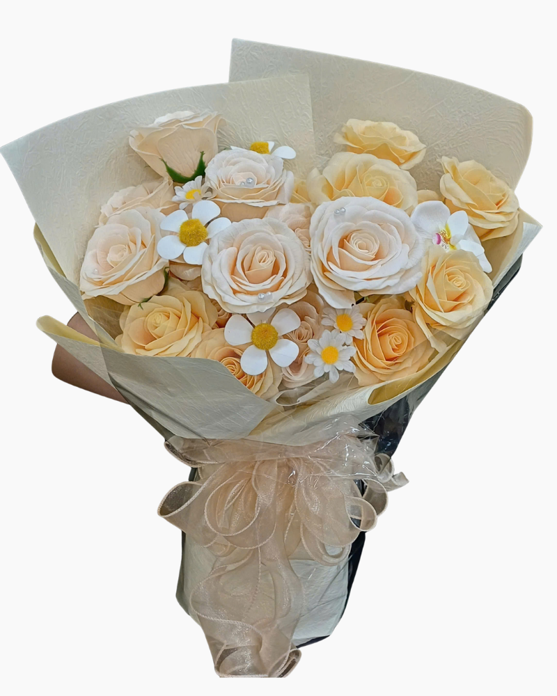 : Bó Soap Flowers Nắng Kem Dịu Dàng - HST78 | Flosa