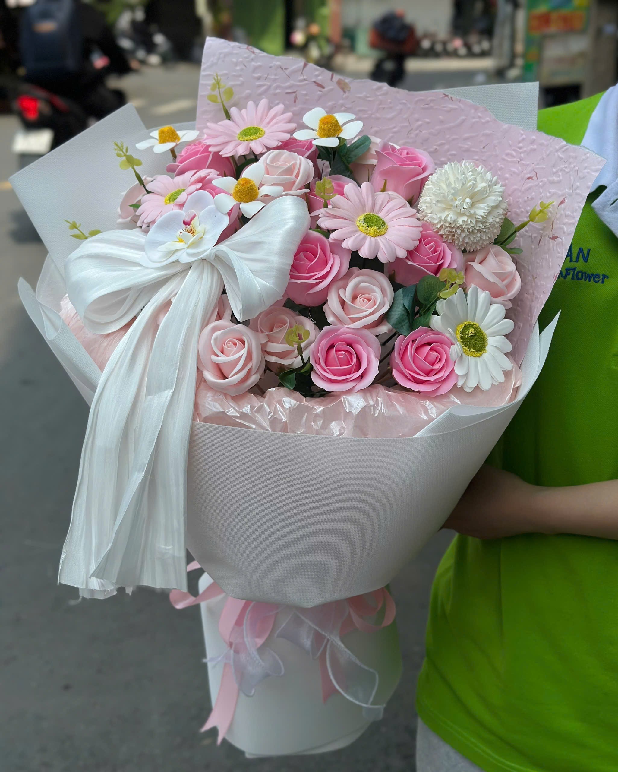 : Bó Hoa Sáp Nàng Thơ Hồng Phấn - HST93 | Flosa