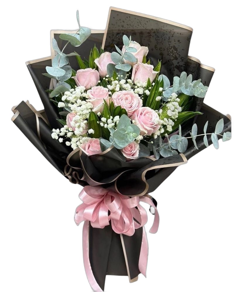 Hoa Bó Dài: Bó Hoa Hồng Pastel Cồ - HBD254