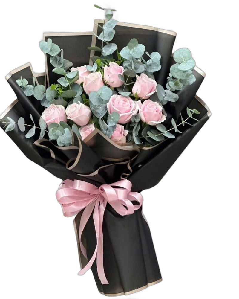 Hoa Bó Dài: Bó Hoa Hồng Pastel Cồ Thuần Khiết - HBD218