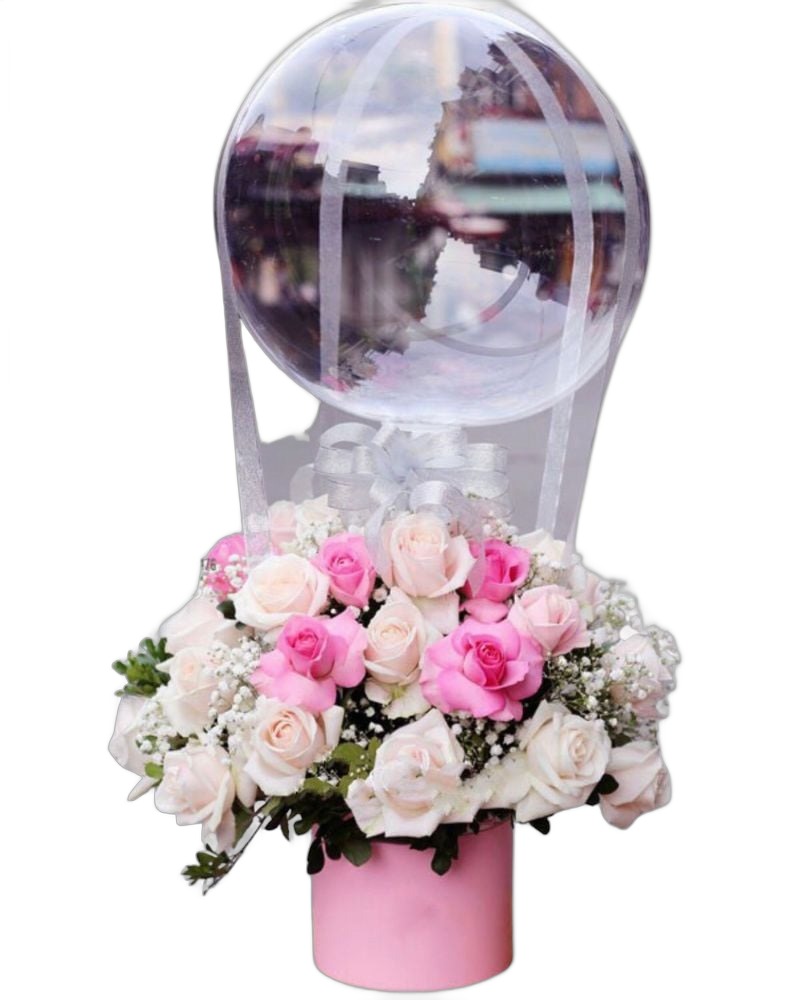 Hoa Và Bong Bóng: Hoa Bong Bóng Mix Hồng Pastel - HBB02 - Hoa tặng mẹ