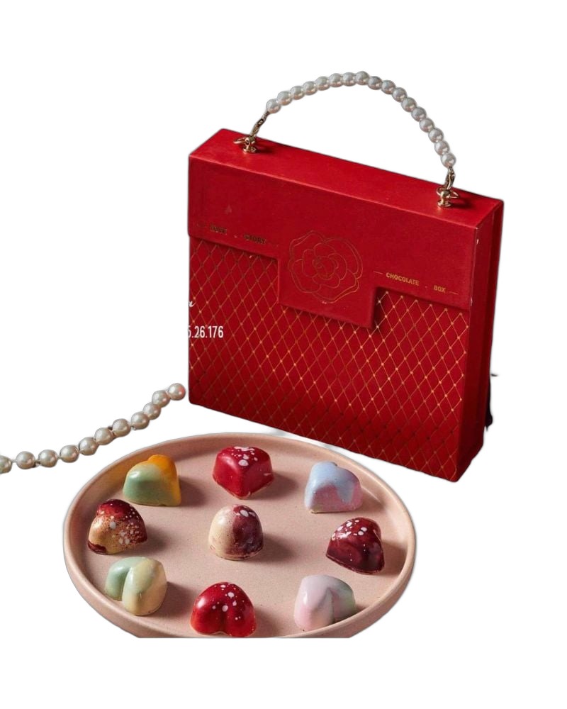 Hộp Chocolate: Hộp Chocolate Chanel Đỏ- HCCL12 - Quà Tặng 14/2
