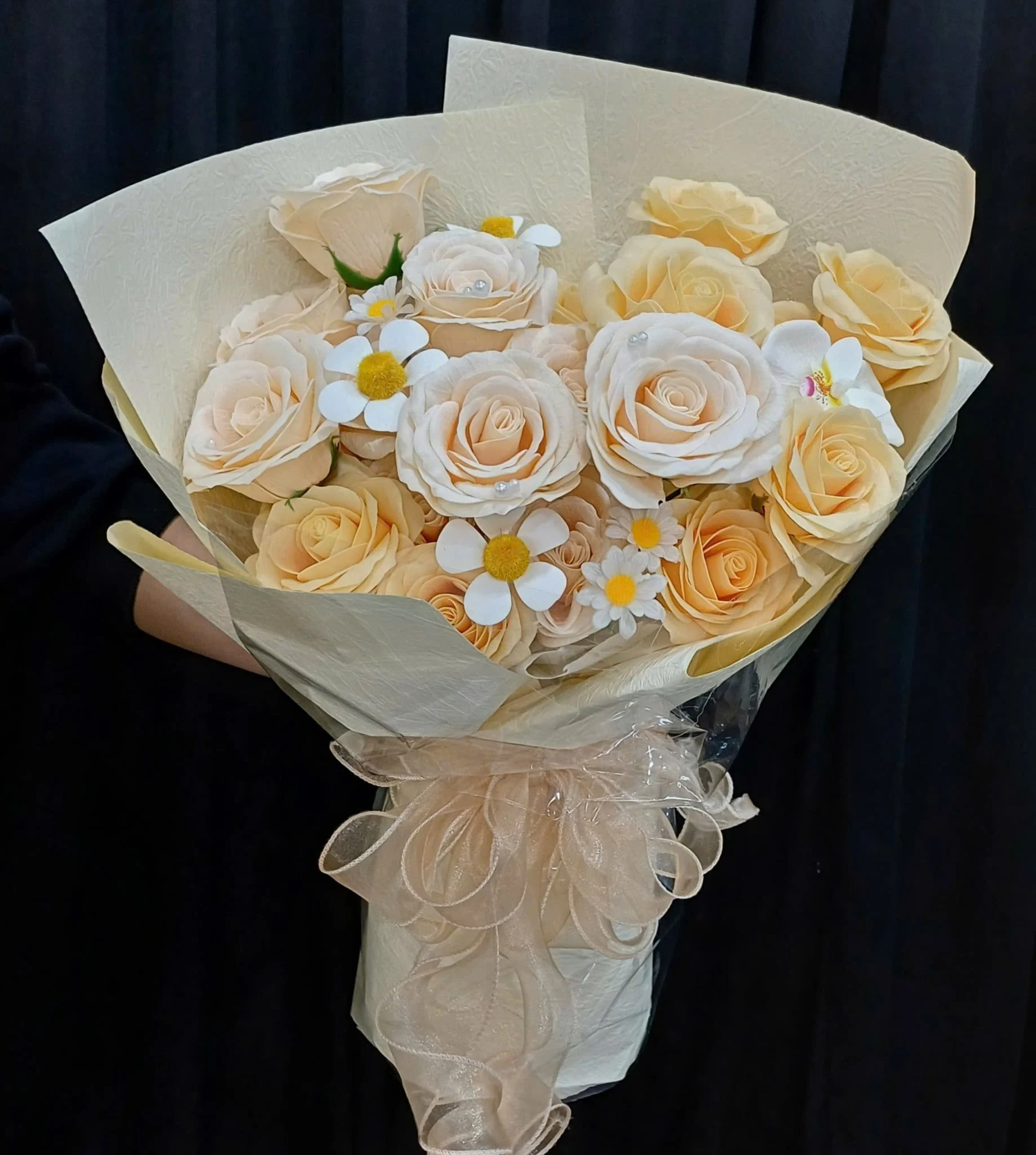 : Bó Soap Flowers Nắng Kem Dịu Dàng - HST78 | Flosa